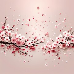 a cherry-blossom landscape -Generative AI