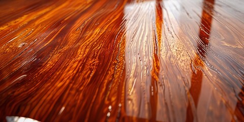 A wooden surface with a wave-like pattern