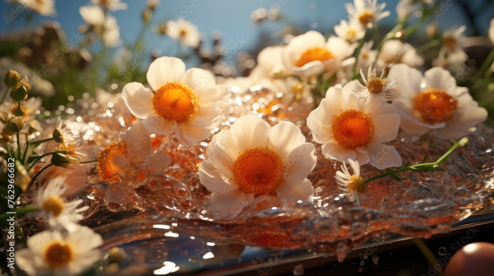 Wall mural flower on the ground