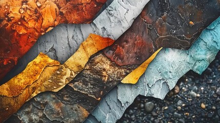Collage of natural Earth textures mixed in beautiful abstract background illustration