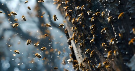 Trust in teamwork of bees linking two bee swarm parts