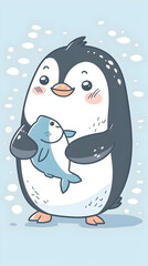 Cute penguin illustration  | High Quality | Wallpaper