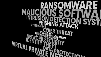 Cybersecurity safeguarding digital realm with secure technology, lettering, and protection shield