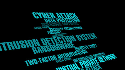 Secure your digital technology with cyber security on black background for safeguarding against cyber threats