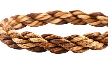 Obraz premium Brown and White Braid Bracelet on White Background. On a White or Clear Surface PNG Transparent Background..