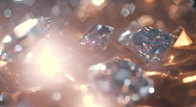 Beautiful and sparkling 3d view of diamonds