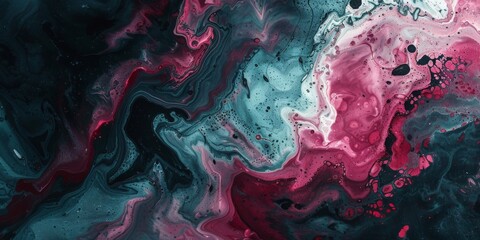 A painting of a colorful swirl with a blue and pink hue