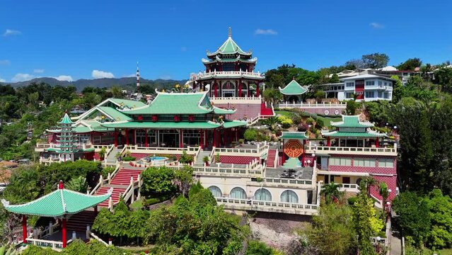 Drone footage of the Cebu Taoist Temple in the Philippines.