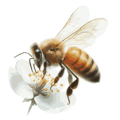watercolor of bee isolated on white background