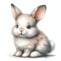 watercolor bunny isolated on on white background