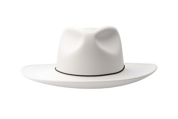 White Hat on Plate. On a White or Clear Surface PNG Transparent Background..