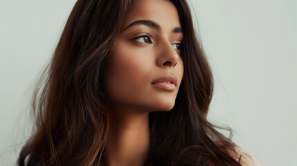 Fototapeta premium India woman with long hair close up