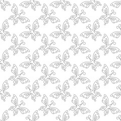 Seamless butterfly pattern. ornament with butterflies. drawn spring illustration
