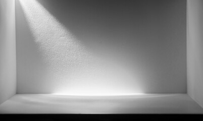 Light and shadow in the background of a gray interior black with open space