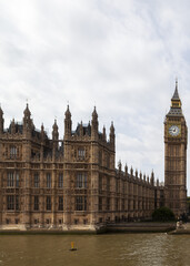 Fototapeta na wymiar River Themes, Westminster Bridge & Palace of Westminster in London, England