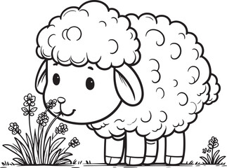 sheep eating flower