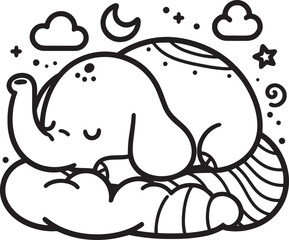 sleeping elephant vector