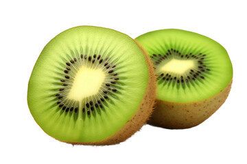 Fototapeta premium Half of Kiwi on White Background. On a White or Clear Surface PNG Transparent Background..