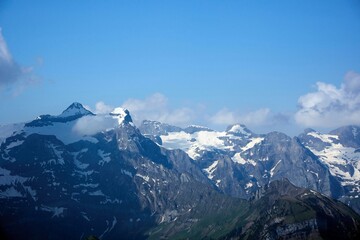 landscape with snow - obrazy, fototapety, plakaty