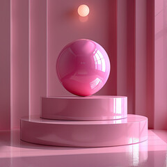 Pink crystal ball. Created with Ai