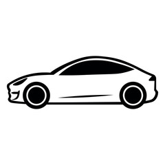 Fototapeta premium black vector electric car icon on white background