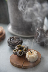 Candle in the shape of a flower