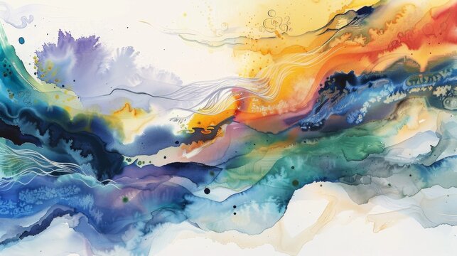 Colorful Abstract Painting With Diverse Shapes