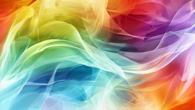 abstract background with smooth lines in yellow, orange, green and blue