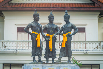 old Three Kings Monument Builders is tourist attraction of Chiang Mai, Thailand.