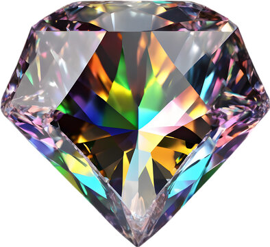 Diamond stone, colorful gemstone clipart.