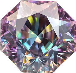 Diamond stone, colorful gemstone clipart.