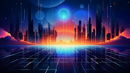 Fototapeta premium Vector Abstract futuristic technology background concept, Illustration high digital