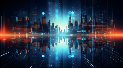 Fototapeta premium Vector Abstract futuristic technology background concept, Illustration high digital