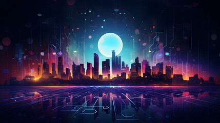 Obraz premium Vector Abstract futuristic technology background concept, Illustration high digital