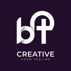 Letter bt logo, vector logo design template 