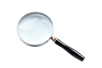 Magnifying Glass on White Background. On a White or Clear Surface PNG Transparent Background..