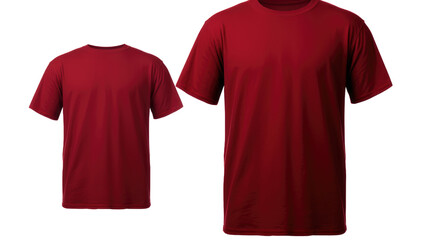 Red T-Shirt on White Background. On a White or Clear Surface PNG Transparent Background..