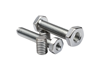 Pair of Screws on White Background. On a White or Clear Surface PNG Transparent Background..