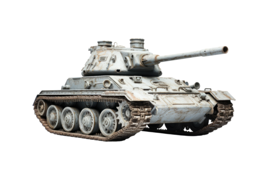 Toy Tank on White Background. On a White or Clear Surface PNG Transparent Background..