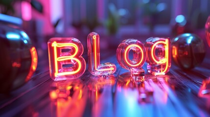 Holo Blog concept creative art poster.