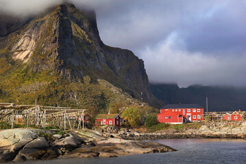 Picturesque landscape on a fishing village Reine in Lofoten Islands, North Norway - 762986052