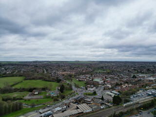 Fototapeta na wymiar Aerial View of Residential Estate at North Luton City of England UK