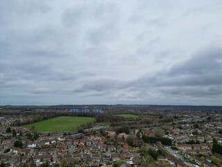 Aerial View of Residential Estate at  North Luton City of England UK