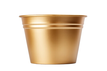 Elegant Gold Colored Cup on White Background. On a White or Clear Surface PNG Transparent Background..