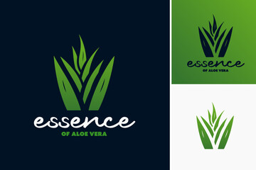 Essence of Aloe Vera logo: A captivating representation of aloe vera plant, symbolizing purity and vitality