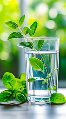Pure, transparent water fills a pristine glass, inviting refreshment and nourishment.