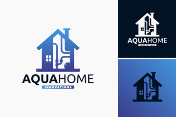 Aqua Home Innovation Plumber Logo Template conveys modernity and expertise in plumbing solutions for residential spaces.