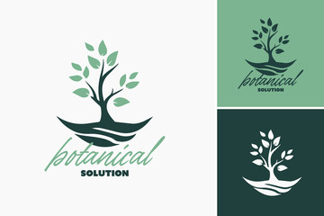 Botanical Solution Logo Template symbolizes botanical expertise and eco-friendly solutions for various industries.