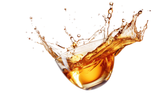 Glass Filled With Liquid on White Surface. On a White or Clear Surface PNG Transparent Background..