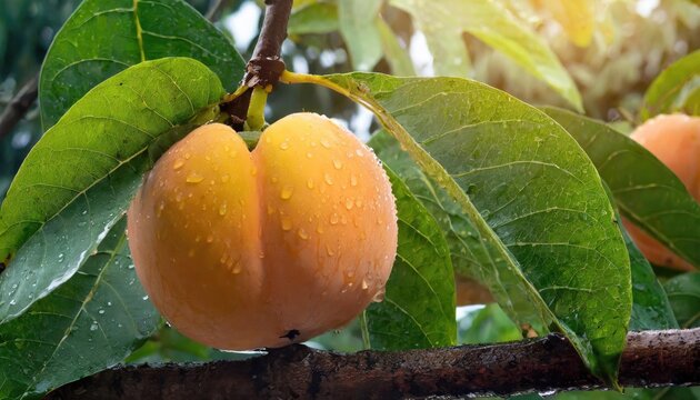 Fresh Araza fruit on the tree